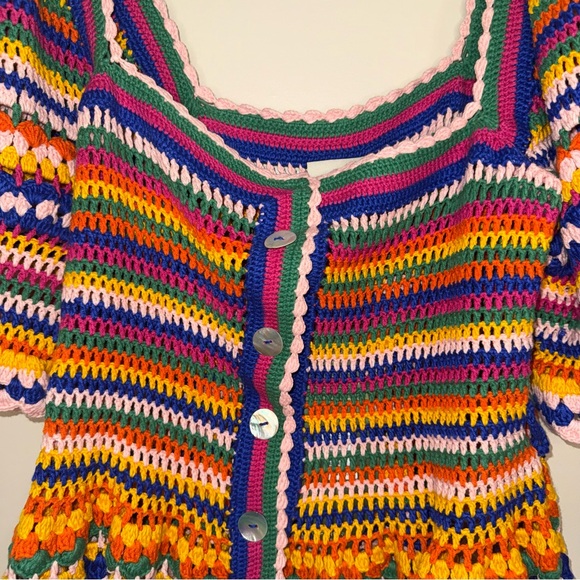 Farm RIO Multi Stitches Crochet Blouse Size L - Picture 14 of 14